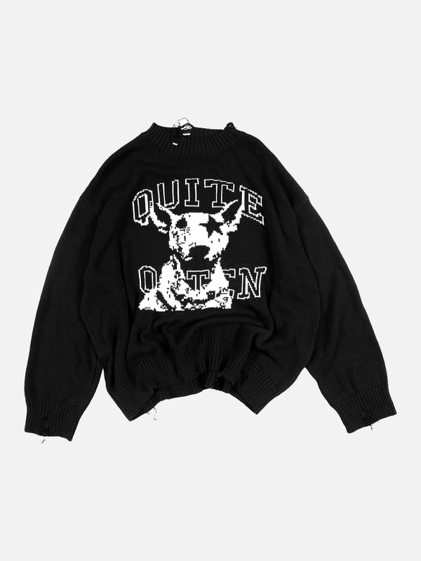 QUITEOFTEN - KAZAK - Dog Star Knit - Black - shopi go'da!.