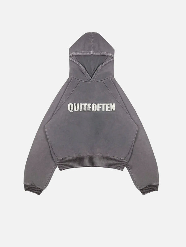 QUITEOFTEN Logo Hoodie - Light Grey - Hoodies SWEATSHIRT