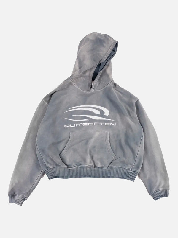 QUITEOFTEN - SWEATSHIRT - Faded Hoodie - Grey - shopi go'da!.