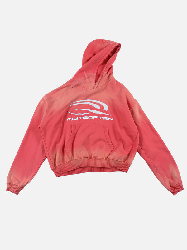 QUITEOFTEN - SWEATSHIRT - Faded Hoodie - Red - shopi go'da!.