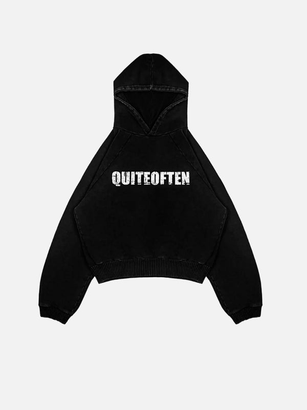 QUITEOFTEN - SWEATSHIRT - Logo Hoodie - Black - shopi go'da!.