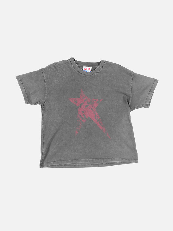 QUITEOFTEN - T-SHIRT - Trauma Star Tee - Grey - shopi go'da!.
