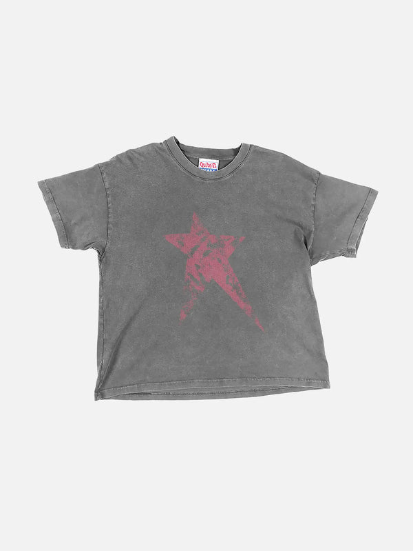 QUITEOFTEN Trauma Star Tee - Grey - Uncategorized T-SHIRT