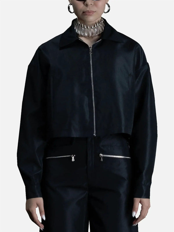 RE2MC Unisex Crop Jacket - Black - Jackets CEKET