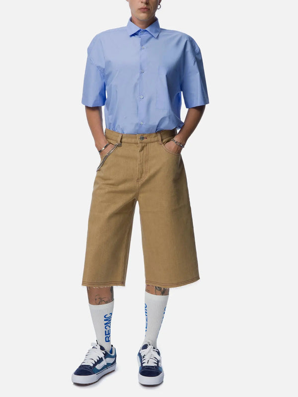 RE2MC Denim Kapri - Bej - Chino Shorts KAPRİ