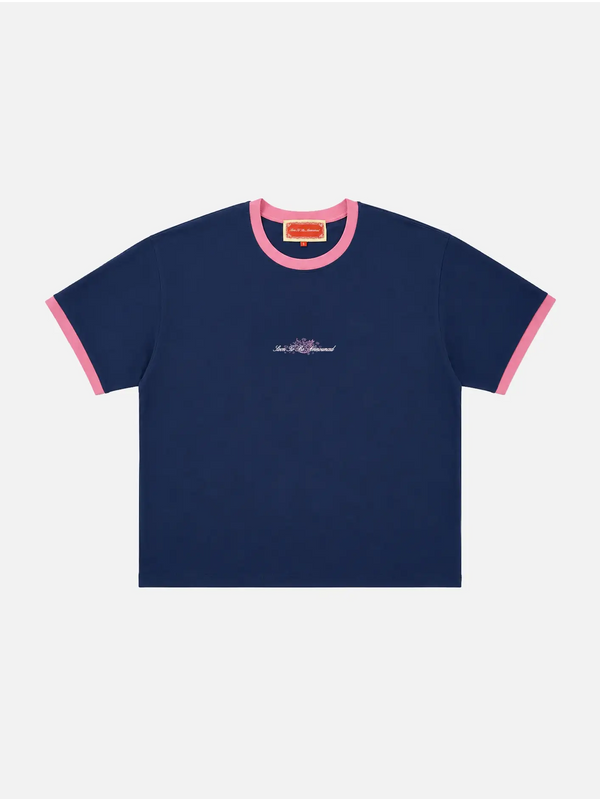 SOON TO BE ANNOUNCED Ringer Tee - Navy/Pink - T-SHIRT
