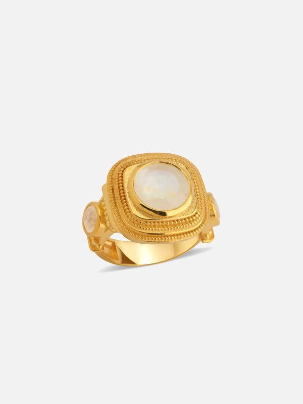ORE DUNE Riven Ring - Moon Stone – altın, önden görünüm