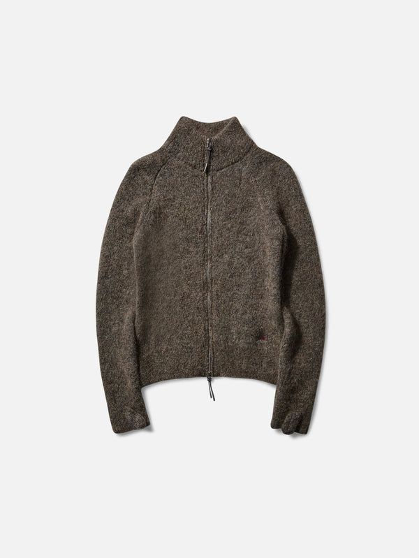 ROA - HIRKA - Tasna Mohair Zip Up Sweater - Dark Taupe - shopi go'da!.
