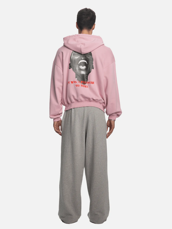 SHOPI GO - HIRKA - İnagi Parça Boya Zip Hoodie - Pembe - shopi go'da!.