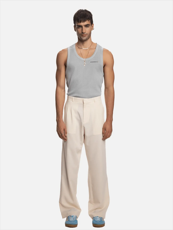 SHOPI GO Fumi Çift Pili Pantolon - Kırık Beyaz - Pants PANTOLON