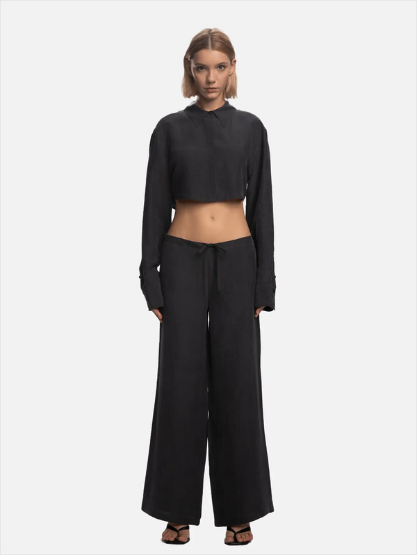 SHOPI GO Dai Pijama Pantolon - Siyah - Pants PANTOLON