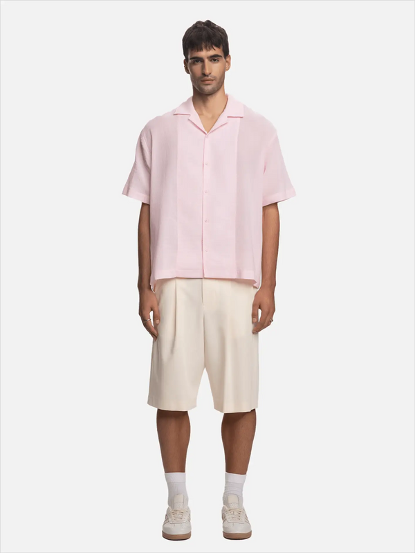 SHOPI GO Saki Pilili Tailored Şort - Kırık Beyaz - Shorts ŞORT