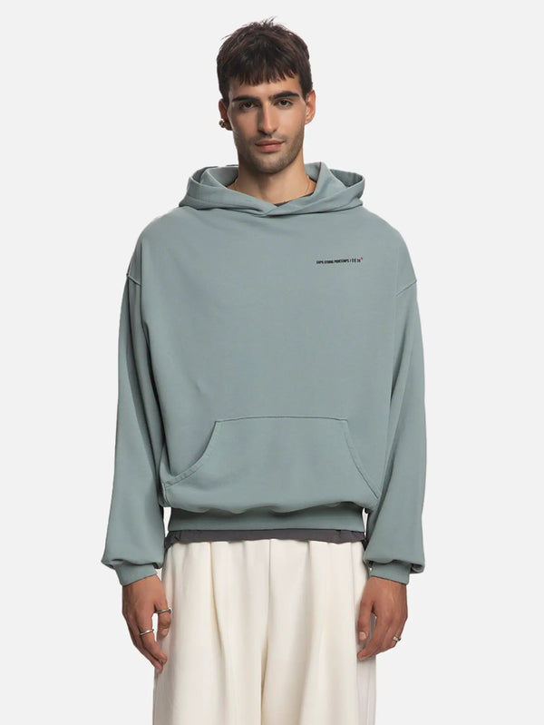 SHOPI GO Nagoya Lips Parça Boya Hoodie - Sage - Hoodies SWEATSHIRT