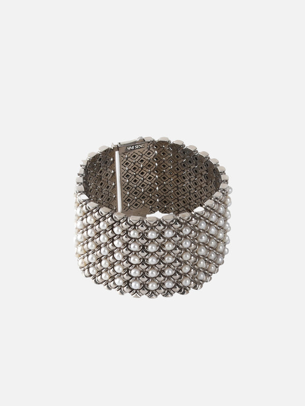 SIMI SENG - BİLEKLİK - Pearl Bracelet - Silver - shopi go'da!.