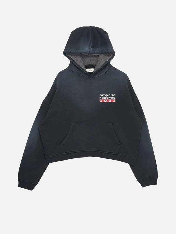 SMYRNA Records Hoodie - Washed Black - Hoodies SWEATSHIRT