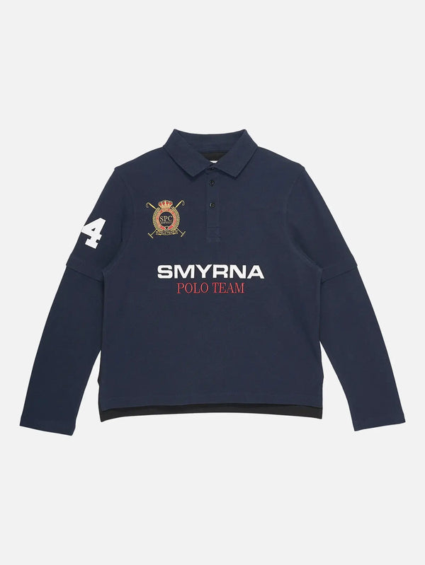 SMYRNA Team Polo L/S Shirt - Navy - T-Shirts T-SHIRT