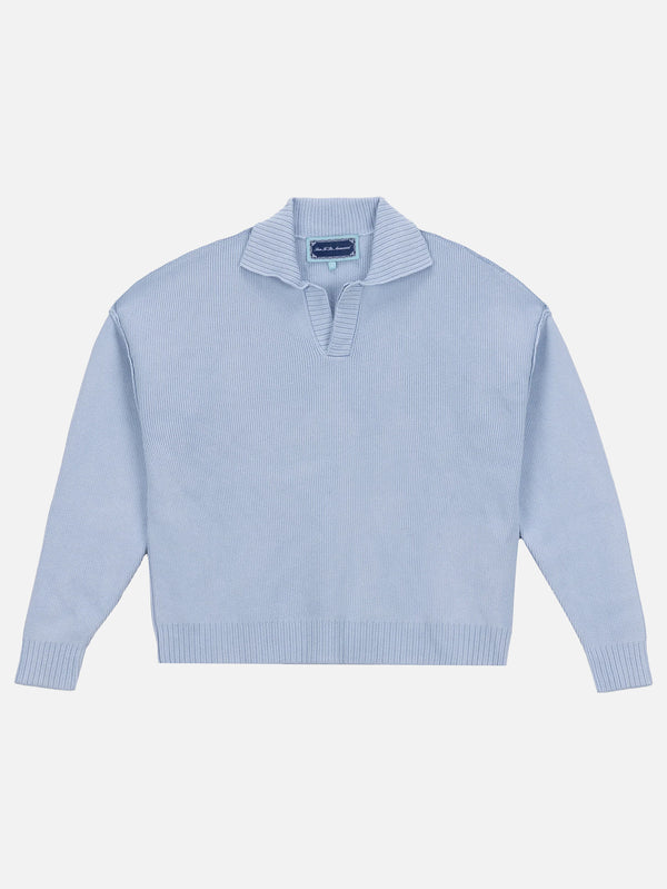 SOON TO BE ANNOUNCED - SWEATSHIRT - Collar Sweater - Baby Blue - shopi go'da!.