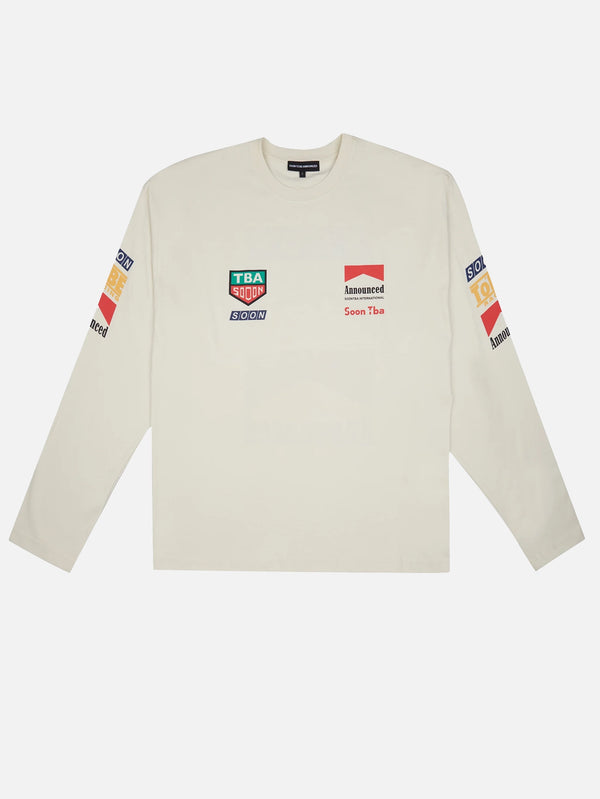 SOON TO BE ANNOUNCED - T-SHIRT - Racing L/S T-Shirt - Off White - shopi go'da!.