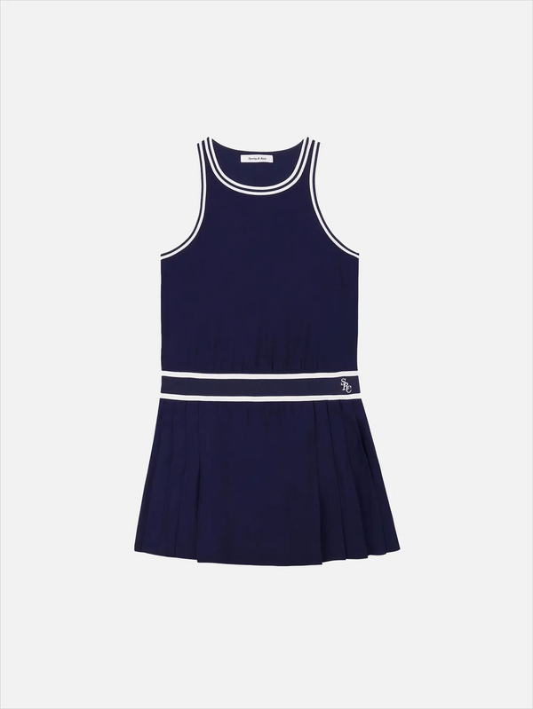 SPORTY & RICH SRC Phoebe Dress - Navy/White - Dresses ELBİSE