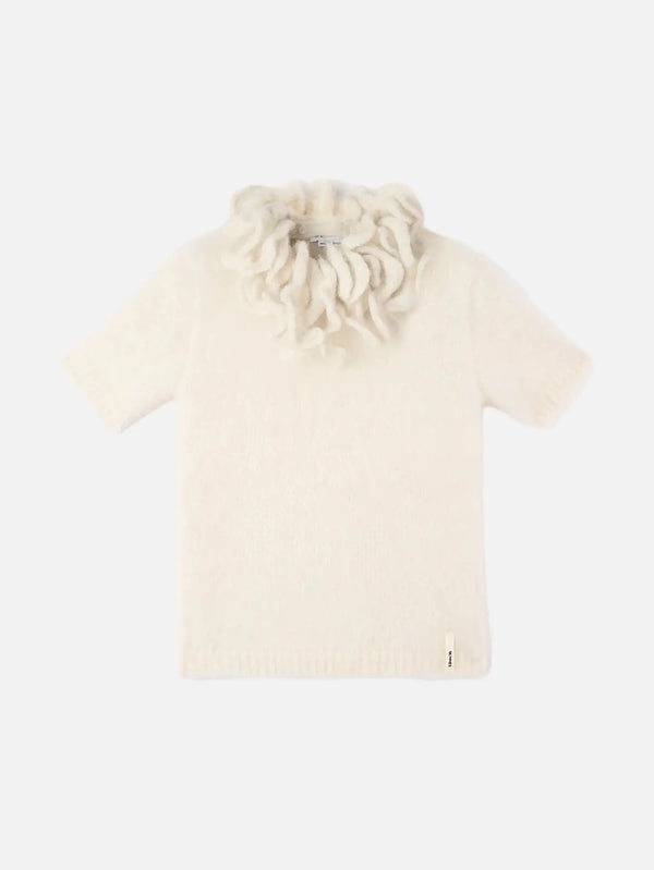 SUNNEI Hairy Knit SS Top - Off White - T-Shirts T-SHIRT