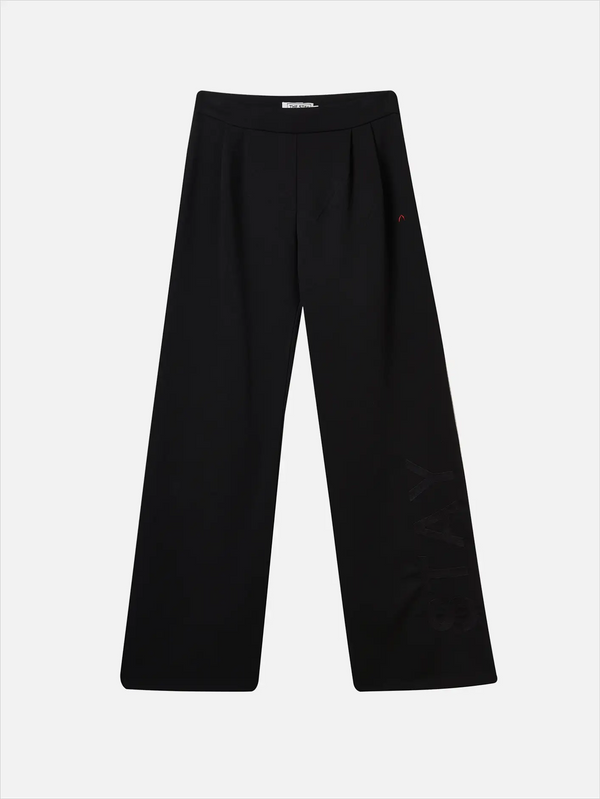 THE STAY LINE Meis Pileli İspanyol Paça Pantolon - Siyah - Trousers PANTOLON