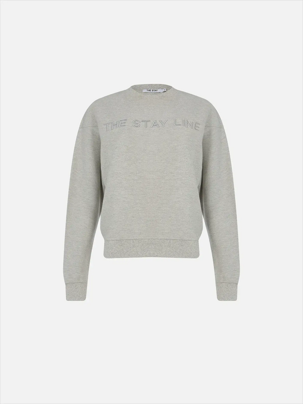 THE STAY LINE Marina Logo Nakışlı Sweatshirt - Açık Gri Melanj - Sweatshirts SWEATSHIRT