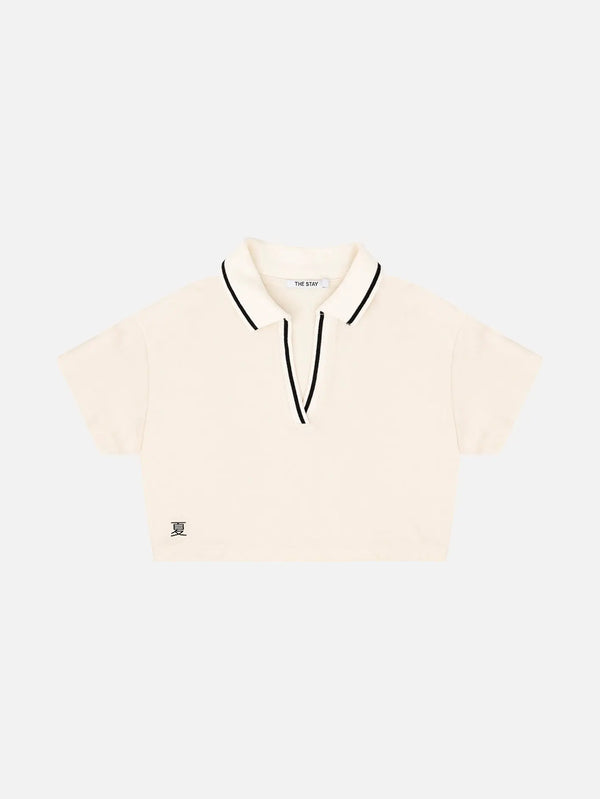 THE STAY LINE Kiyo Crop Top - Ecru - T-Shirts T-SHIRT