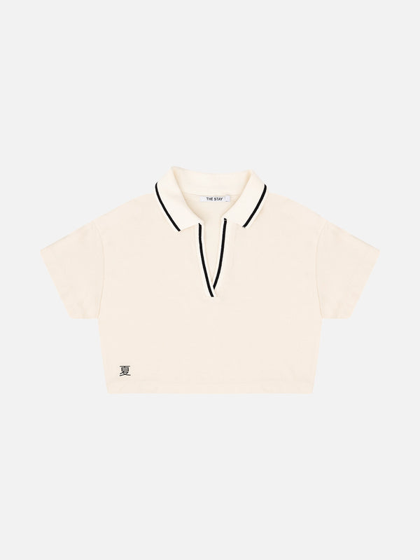 THE STAY LINE - T-SHIRT - Kiyo Crop Top - Ecru - shopi go'da!.