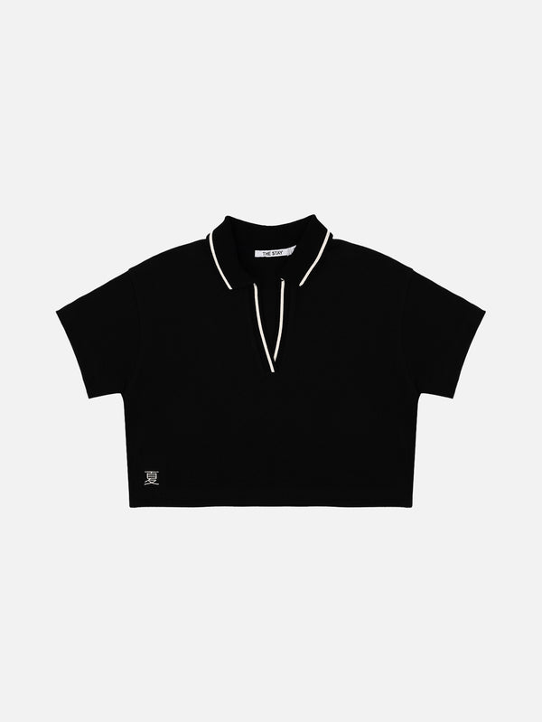 THE STAY LINE - T-SHIRT - Kiyo Crop Top - Black - shopi go'da!.