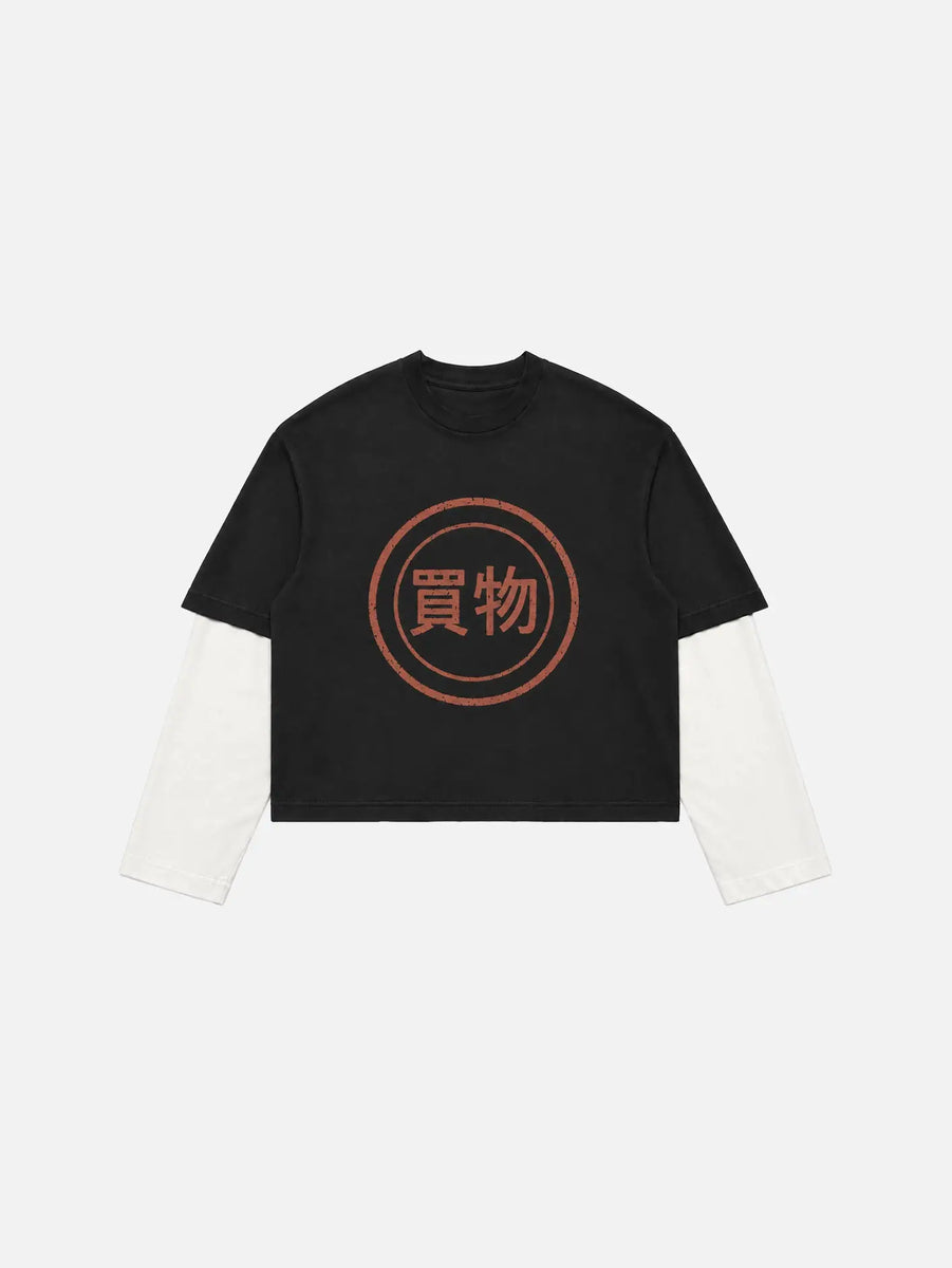 Tomisato Double Sleeve T-Shirt - Black/White