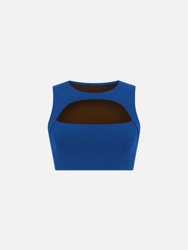 YORSTRULY Cut Out Bra Top - Espresso Martini (Inside Electric Blue) - Uncategorized BRALETTE
