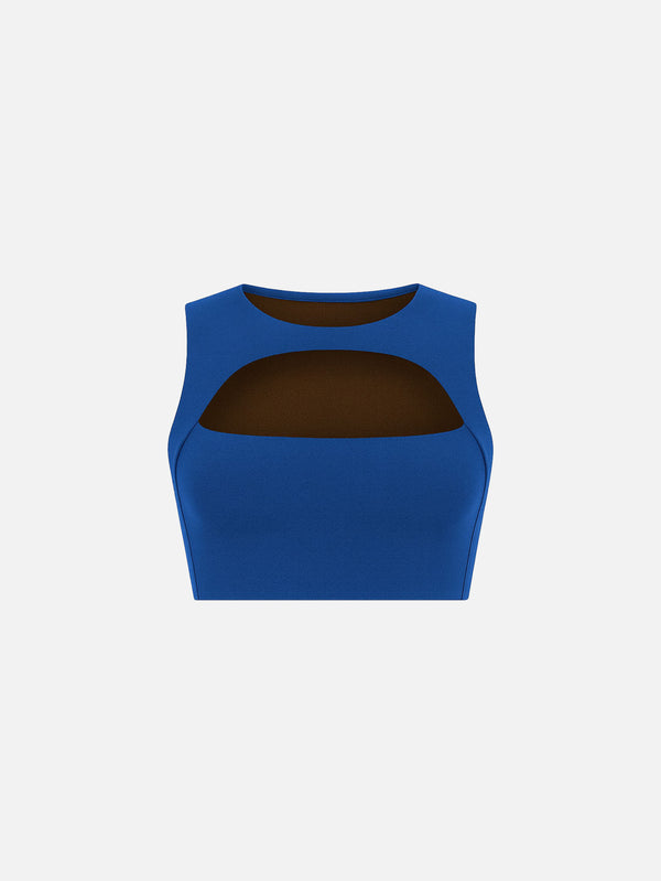 YORSTRULY - BRALETTE - Cut Out Bra Top - Espresso Martini (Inside Electric Blue) - shopi go'da!.