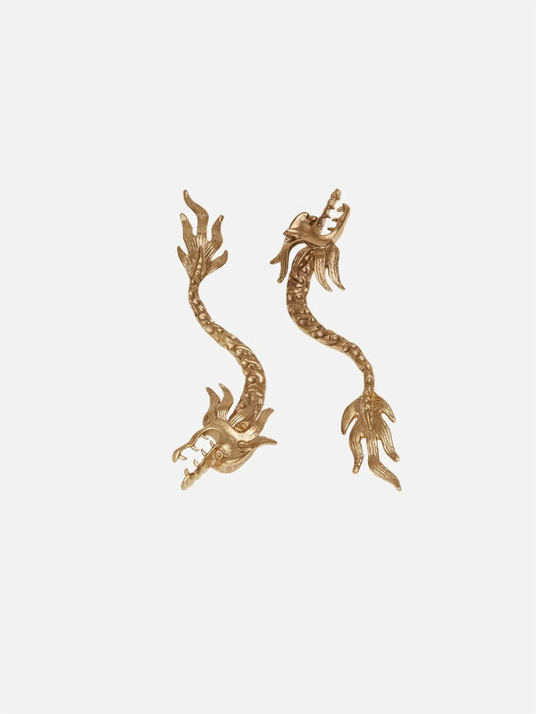 ZEWORKS Bold Dragon Earrings - Gold - Earrings KÜPE