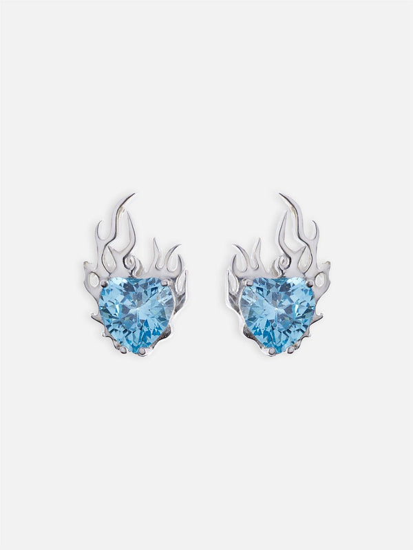 Blaze Stud Earrings - Aqua - shopi go