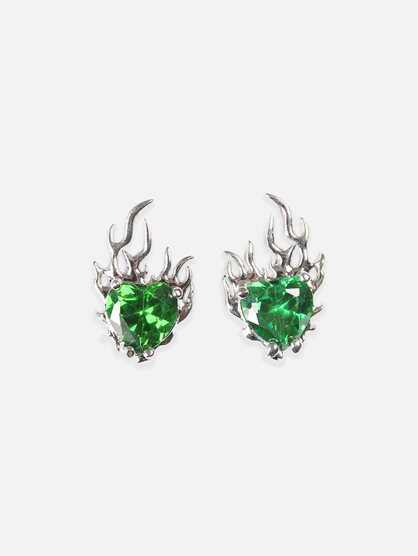 Blaze Stud Earrings - Green - shopi go