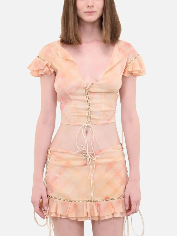 KNWLS Scallop Blouse - Peach Bleach - Blouses BLUZ