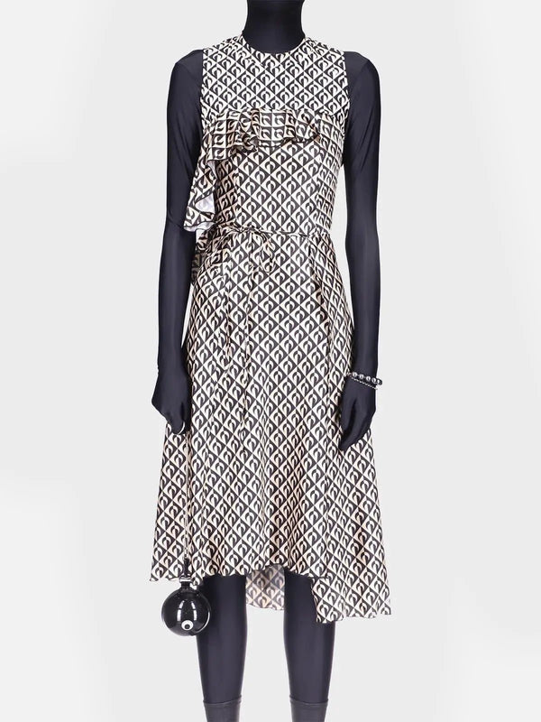MARINE SERRE Streç Saten Elbise - Dresses ELBİSE