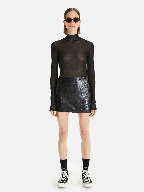 SHOPI GO Niki Mat Payetli Mini Etek - Skirts ETEK