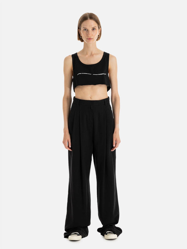 Awa Pilili Geniş Paça Pantolon - Siyah - shopi go