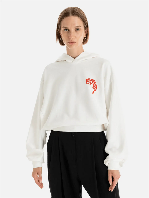 SHOPI GO Tomika Oversize Kapüşonlu Sweatshirt - Kırık Beyaz - Sweatshirts SWEATSHIRT