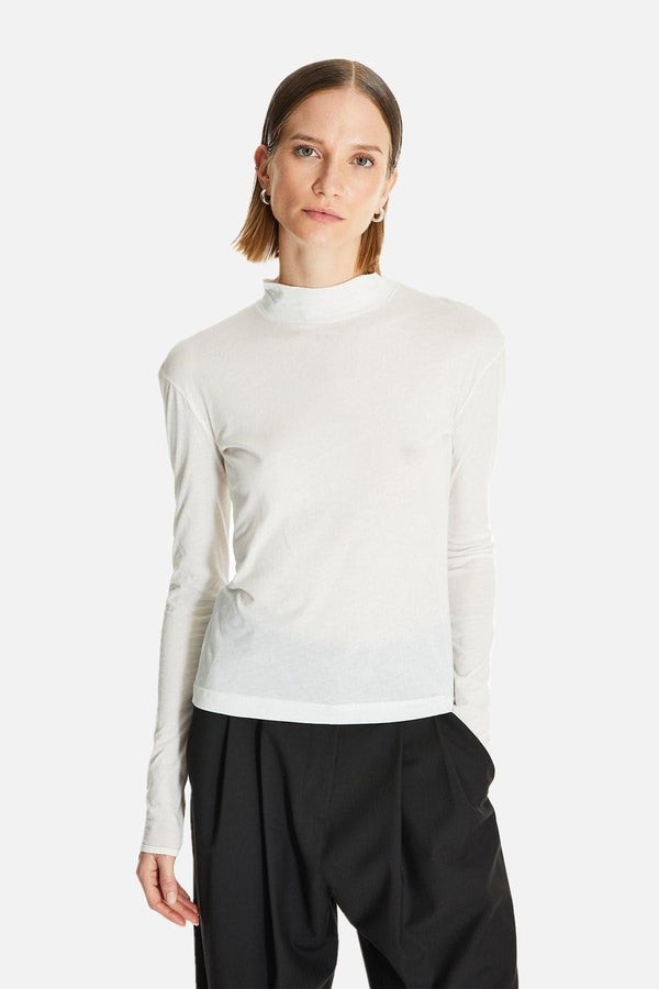 SHOPI GO - T-SHIRT - Akiota Uzun Kollu Dik Yaka T-Shirt - shopi go'da!.