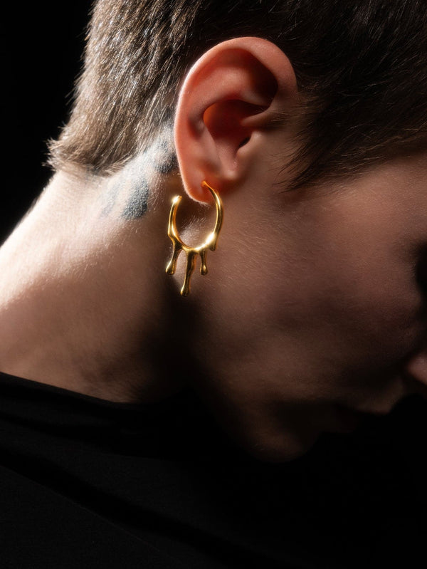 DIECI DITA, Hard Drip Earring - Gold, KÜPE, shopi go'da!