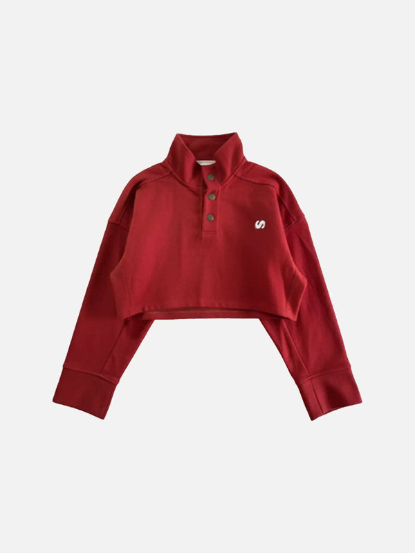 SEVDRUS Wildcard Red High Collar Wool Sweatshirt – kırmızı, önden görünüm