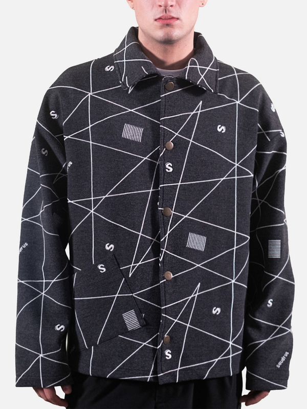 SEVDRUS Monolith Full Embroidered Jacket – siyah, ön görünüm
