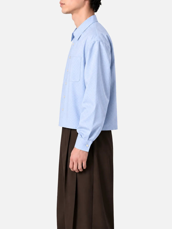 shopi go Sumida Boxy Shirt - White & Light Blue – White & Light Blue, yandan görünüm
