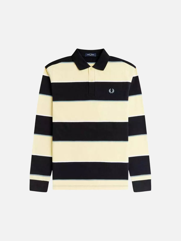 Hw Jersey Striped Polo Shirt - Yellow/Navy