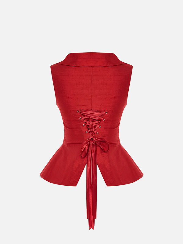 THE TACCA, Marianne Waistcoat - Red, YELEK, shopi go'da!