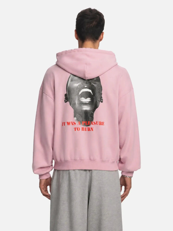 shopi go İnagi Parça Boya Zip Hoodie – pembe, arkadan görünüm