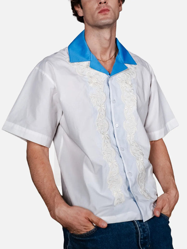 SEVDRUS Ethnic Embroidered Shirt - White – beyaz, önden görünüm