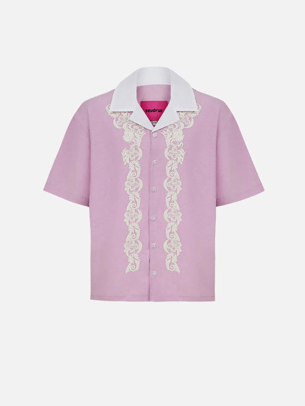 SEVDRUS Ethnic Embroidered Shirt – pembe, ön görünüm
